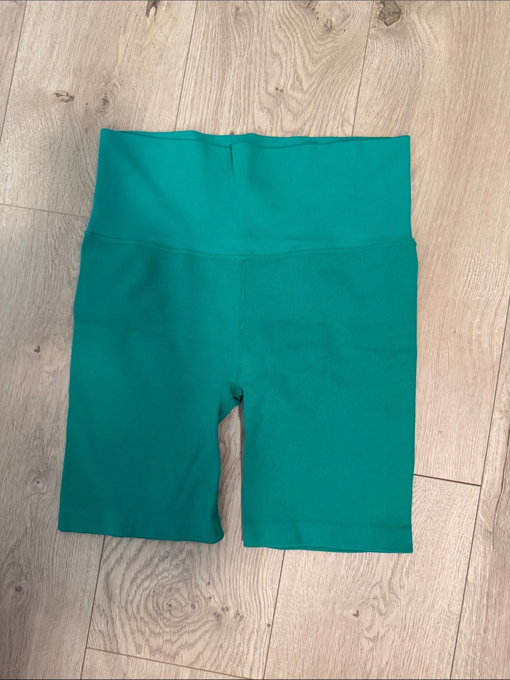 High-Waist Teal Women's Bike Shorts